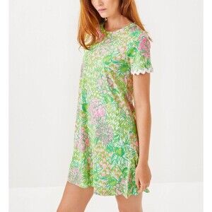 Lilly Pulitzer Cody Short Sleeve Swing Mini Dress Floral Printed Cotton S 288202